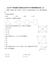 2024年广东省惠州市惠阳区永湖中学中考数学模拟试卷（五）(含解析）