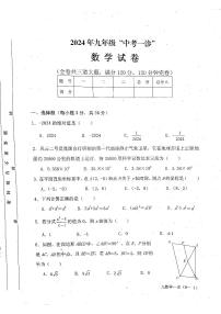 四川省雅安市2024年九年级中考一诊数学试卷（含答案）