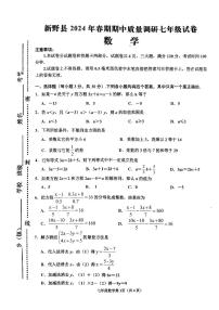 河南省南阳市新野县2023-2024学年七年级下学期4月期中数学试题