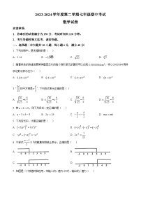 安徽省合肥市部分学校2023-2024学年七年级下学期期中数学试题（原卷版+解析版）