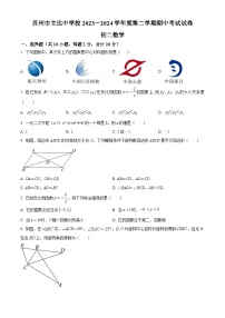 江苏省苏州市立达中学校2023-2024学年八年级下学期期中数学试题（原卷版+解析版）