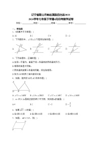 辽宁省鞍山市岫岩满族自治县2023-2024学年七年级下学期4月月考数学试卷(含答案)