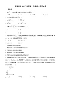 福建省龙岩市2021—2022学年第二学期期中质量检测八年级数学试卷(含答案)