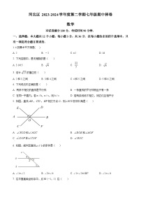 天津市河北区2023-2024学年七年级下学期期中数学试题（原卷版+解析版）