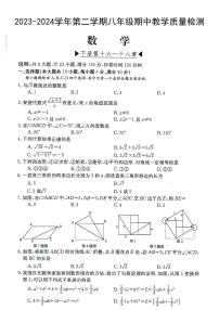 安徽省芜湖市无为市+部分学校4月联考2023-2024学年八年级下学期4月期中数学试题