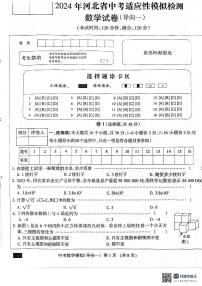 河北省沧州市献县2023-2024学年九年级下学期4月期中考试数学试题