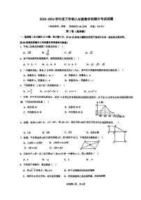 广西南宁市广西大学附属中学2023-2024学年八年级下学期期中考试数学试卷