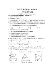 江苏省泰州市民兴中英文学校2023--2024学年下学期期中考试八年级数学试卷