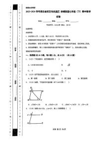 湖北省武汉市武昌区拼搏联盟2023-2024学年七年级下学期期中考试数学试卷