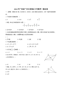 2024年广东省广州市黄埔区中考数学一模试卷（含解析）