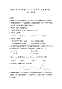 +广东省+深圳市+福田区深圳高级中学（集团）2023+—+2024学年下学期七年级数学期中试题