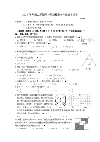 浙江省温州市瑞安市五校联考2023-2024学年七年级下学期4月期中考试数学试题