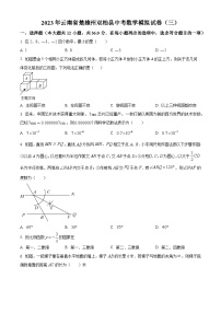 2023年云南省楚雄州双柏县中考数学模拟预测题（三）（原卷版+解析版）