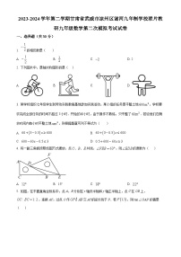 2024年甘肃省武威市凉州区谢河九年制学校联片教研中考二模数学试题（原卷版+解析版）