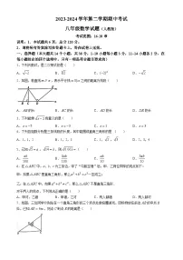 河北省邢台市任泽区2023-2024学年八年级下学期期中数学试题