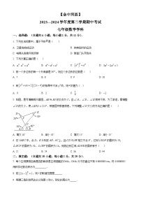 江苏省南京市金陵中学河西分校2023-2024学年七年级下学期期中数学试题（原卷版+解析版）