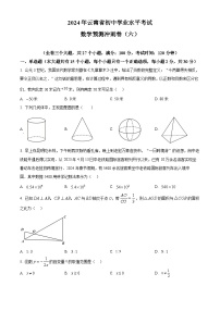 2024年云南省初中学业水平考试数学预测冲刺卷(六)（原卷版+解析版）