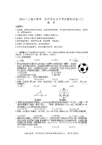 2024年湖南省三湘大联考初中学业水平考试模拟试卷（三）数学