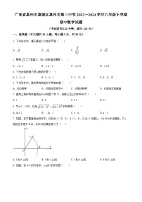 广东省惠州市惠城区惠州市第三中学2023-2024学年八年级下学期期中数学试题（原卷版+解析版）