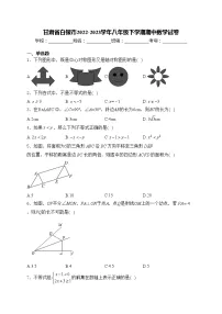 甘肃省白银市2022-2023学年八年级下学期期中数学试卷(含答案)