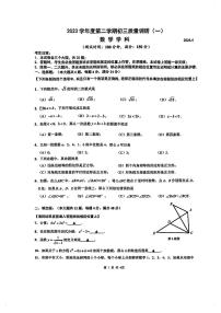 2024届杨浦区初三数学二模试卷含答案