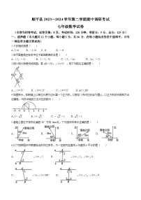 河北省保定市顺平县2023-2024学年七年级下学期期中数学试题(无答案)