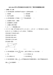 江苏省南京市各名校月考2023-2024学年八年级下学期数学易错题强化训练（含答案）