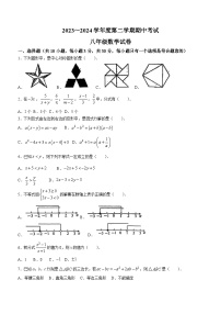 陕西省西安市碑林区西北工业大学附属中学2023-2024学年八年级下学期期中数学试题(无答案)