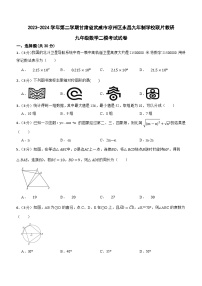 2024年甘肃省武威市凉州区永昌九年制学校联片教研中考二模数学试题(含答案)