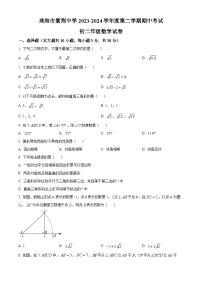 广东省珠海市紫荆中学2023-2024学年八年级下学期期中数学试题（原卷版+解析版）