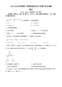 湖南省怀化市2023-2024学年九年级下学期期中数学试题（原卷版+解析版）