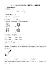 2024年黑龙江省哈尔滨市第四十七中学中考二模数学试题