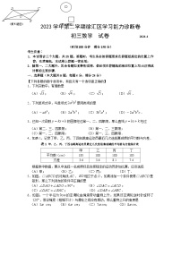 2024年上海市徐汇区初三二模数学试卷和答案