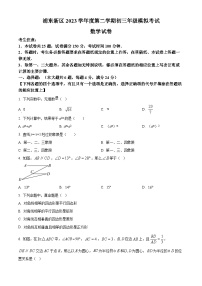 2024年上海市浦东区初三二模数学试卷和答案