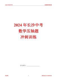 2024年长沙中考数学压轴题冲刺训练