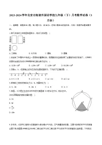 2023-2024学年北京市海淀外国语学校九年级（下）月考数学试卷（3月份）（含解析）