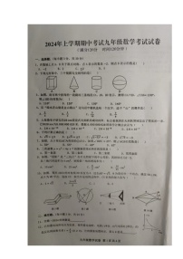 湖南省常德市桃源县片区联考2023—-2024学年九年级下学期期中考试数学试题