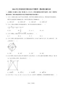 2024年江苏省南京市联合体中考数学一模试卷全解全析