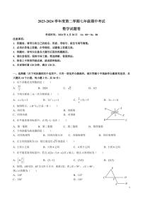 2023-2024 学年度长沙一中集团第二学期七年级期中考试数学试卷