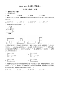 河南省新乡市牧野区河南师范大学附属中学2023-2024学年九年级下学期期中数学试题