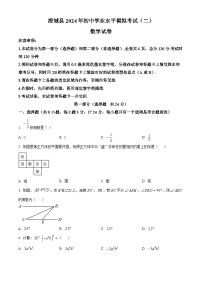 2024年陕西省渭南市澄城县中考二模数学试题（原卷版+解析版）