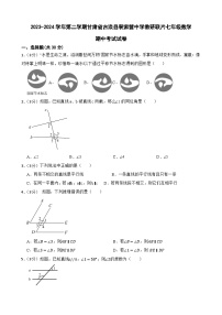 甘肃省武威市古浪县古浪县裴家营学校联片教研2023-2024学年七年级下学期4月期中数学试题