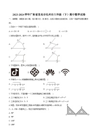 +广东省茂名市化州市2023-2024学年八年级下学期期中数学试卷+