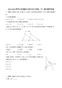 +江苏省镇江市京口区2023-2024学年七年级下学期期中数学试卷+