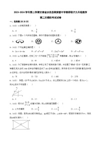 2024年甘肃省武威市古浪县裴家营学校联片教研九年级中考二模数学试题