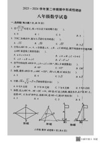 河南省洛阳市洛龙区2023-2024学年下学期八年级期中考试数学试卷