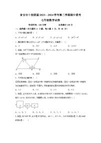 江西省吉安市十校联盟2023-2024学年七年级下学期期中数学试题（含解析）