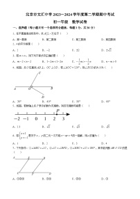 北京市文汇中学2023-2024学年七年级下学期期中数学试题