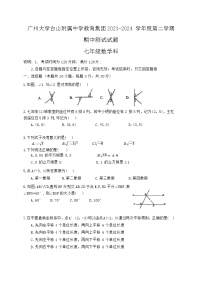 广东省江门市台山市广州大学台山附属中学2023-2024学年七年级下学期4月期中考试数学试题