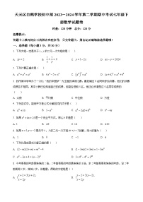 湖南省株洲市天元区白鹤学校2023-2024学年七年级下学期期中数学试题（原卷版+解析版）